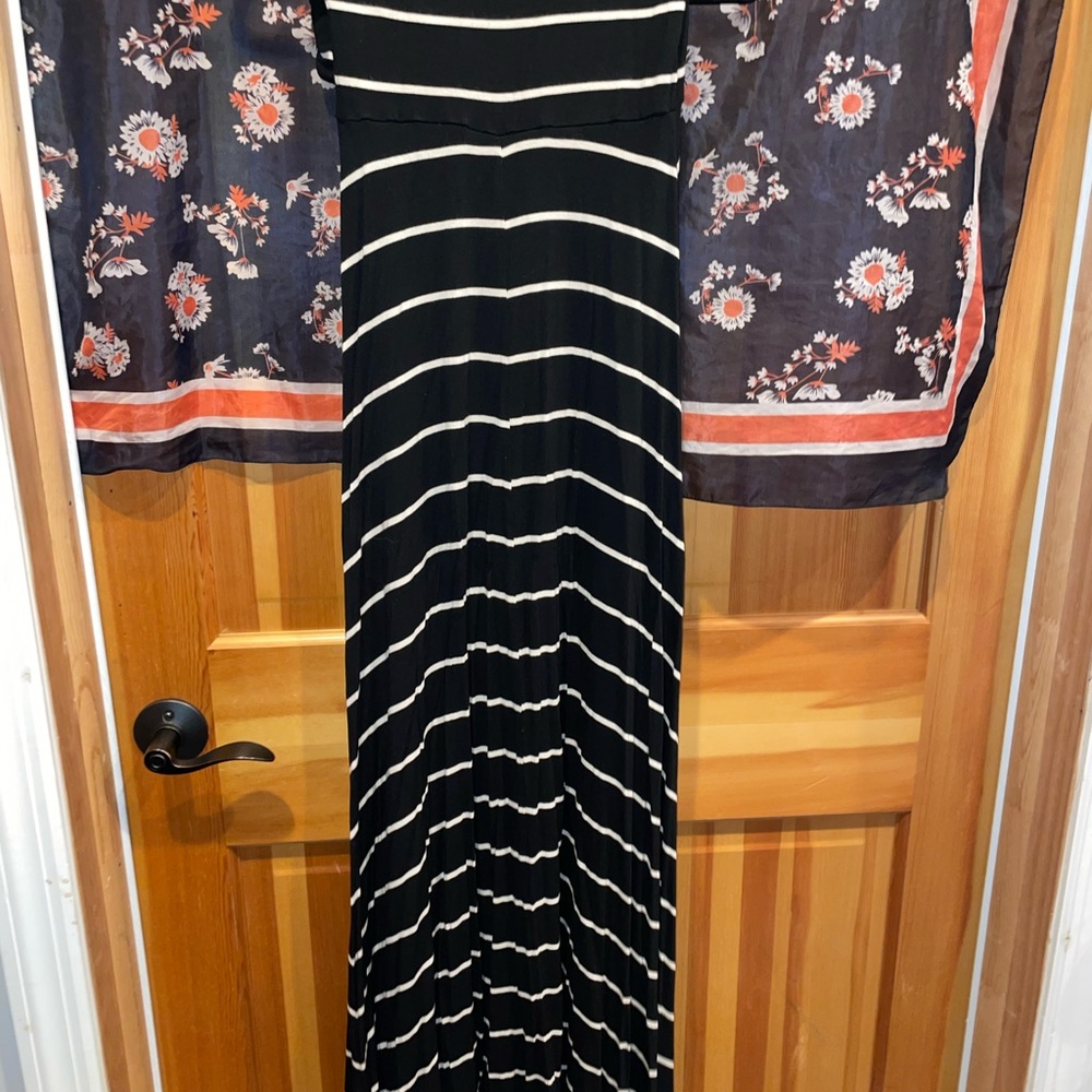 Kohl's Black and White Striped Maxi Dress